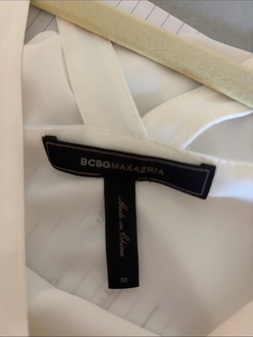 BCBGMaxazaria Juliya women’s white layered multi strap cage neck dress top. M - Picture 5 of 5